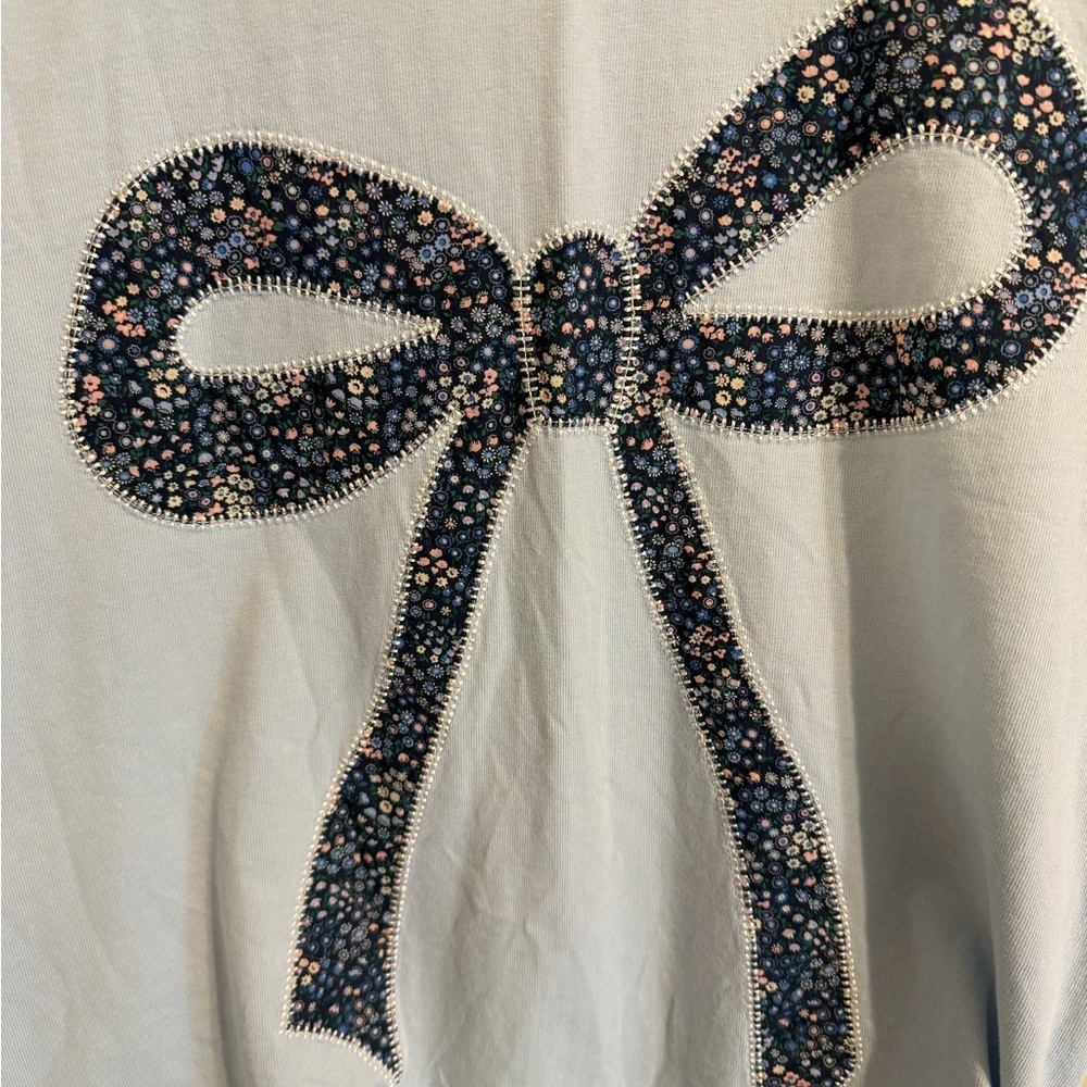 Cotton On Liberty Fabric Floral Coquette Bow Light Blue Women’s 2XS / 2PP - Picture 6 of 8